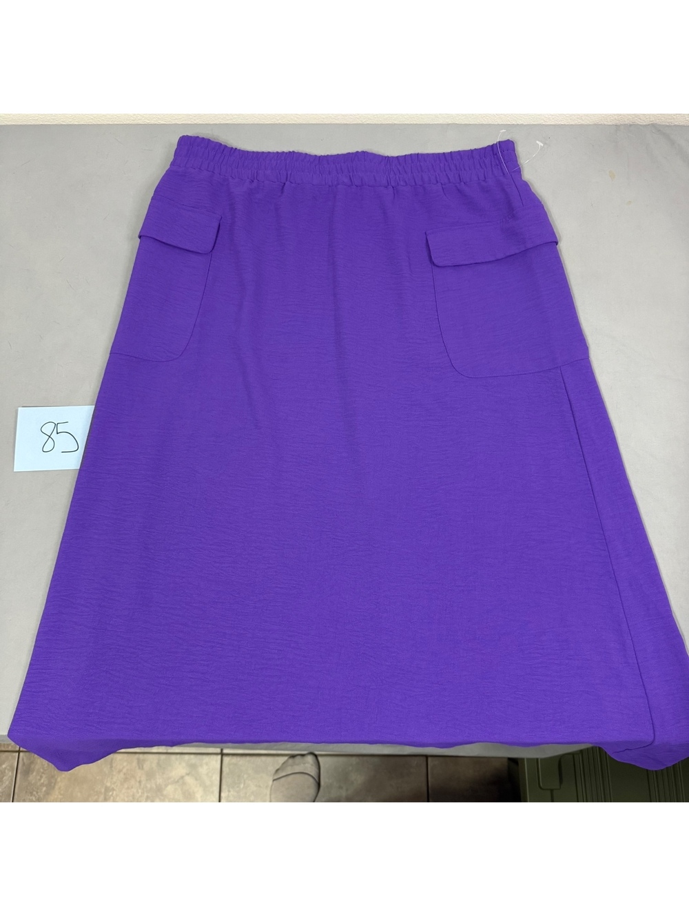 New York Clothing Company Purple A-Line Skirt with Elastic Waist Size Large